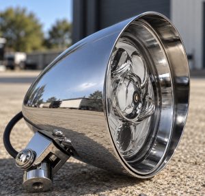 Bullet Led Headlight Chrome Plug & Play for Twin Cam
