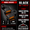 Under Perch Turn Signals - Black Harley Softail 00-14  Harley Dyna 97-17  Harley Sportster 96 - 03